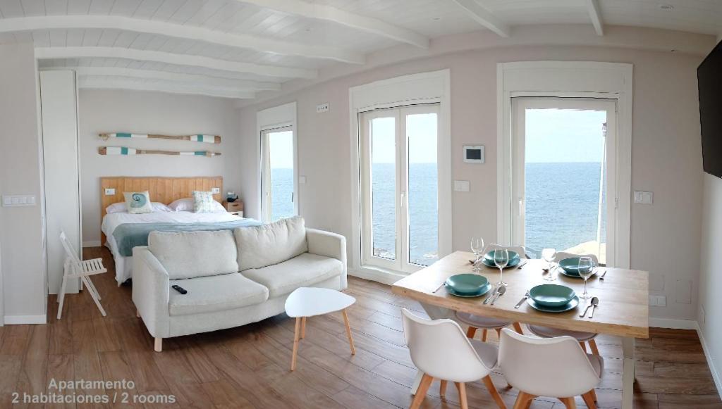 Vila Marina. Casa Marinera Con Terraza Sobre El Mar En Caion Cayón Екстериор снимка